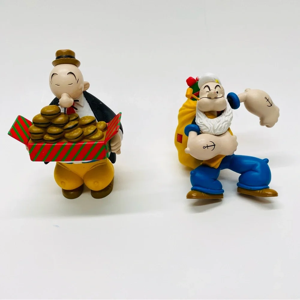 Popeye & Wimpy Christmas Ornaments Carlton Cards Hearst Corporation Collectible